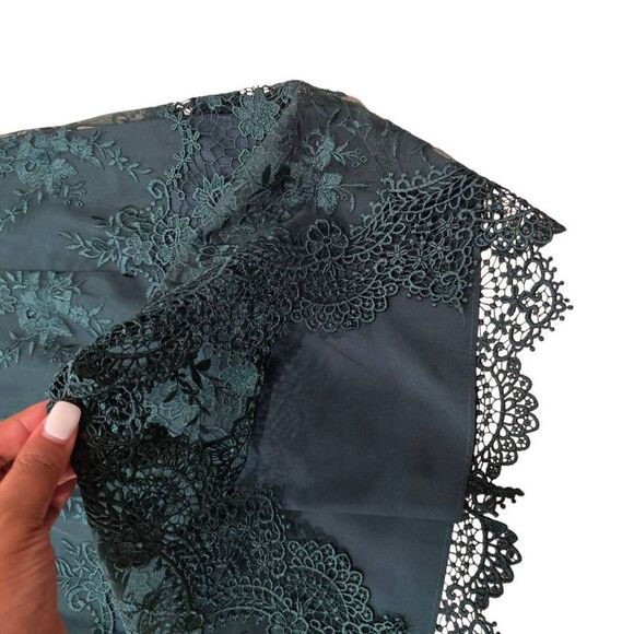 Anthropologie‎ Nanette Lepore Dress Women's 10 Green Embroidered Lace Sleeveless - Picture 4 of 8